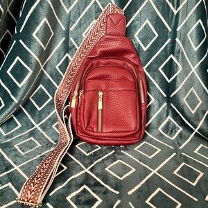 Red Leather Crossbody Bag